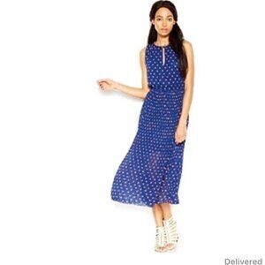 Maison Jules heart print pleated midi dress‎ XL NWT